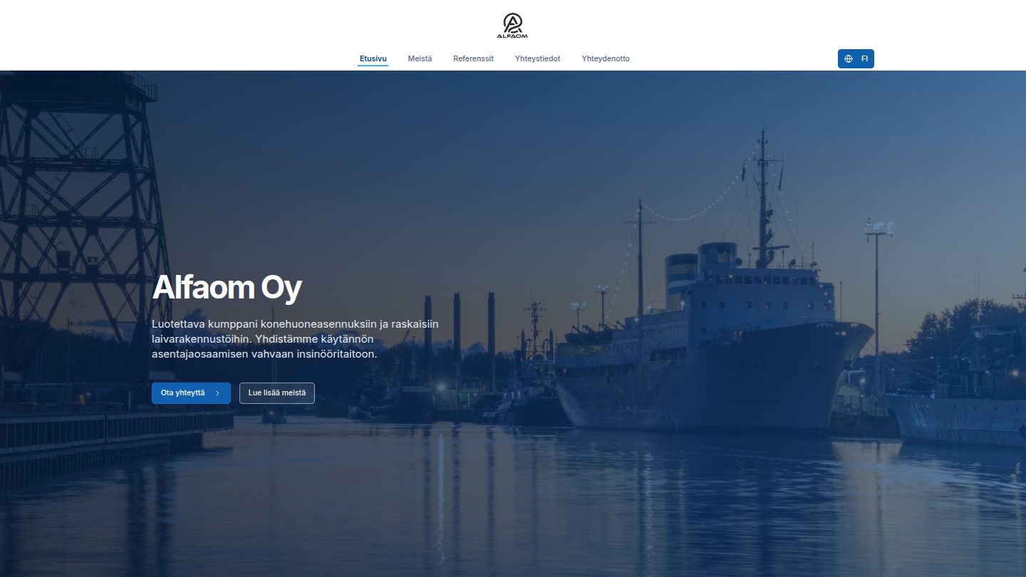 Alfaom Oy verkkosivusto - Netify referenssi