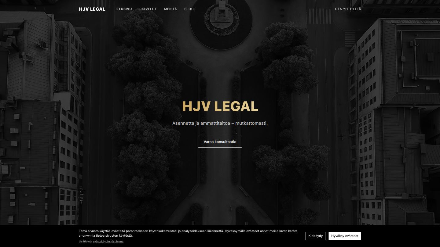 HJV Legal verkkosivusto - Netify referenssi