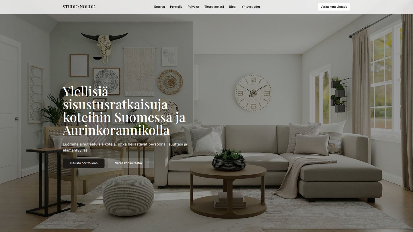 Studio Nordic verkkosivusto - Netify referenssi